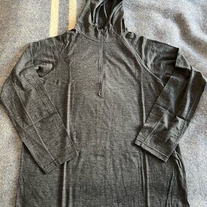 Men's Ibex wool hooded layer top XL